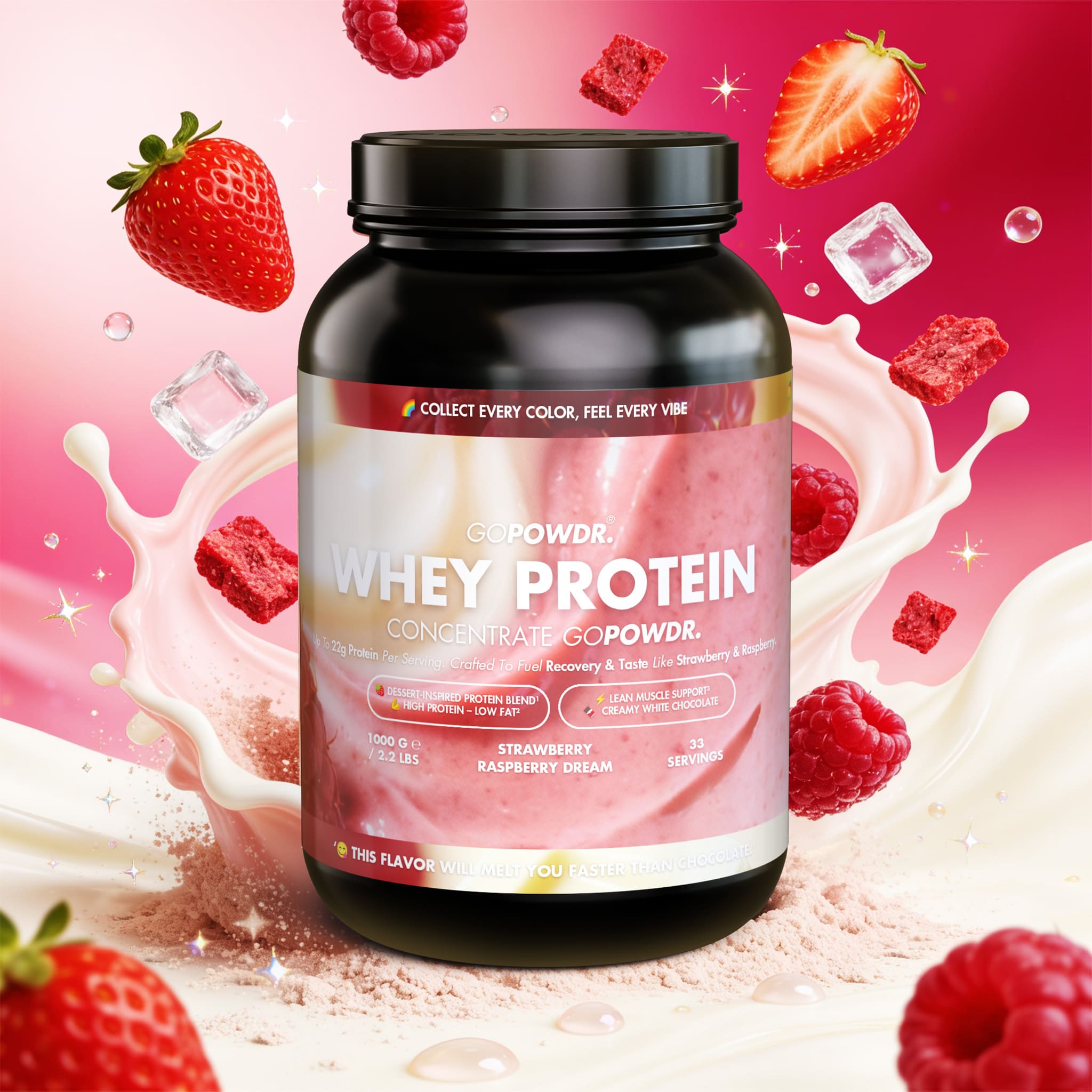 Protein Shake (1 kg) – Strawberry Raspberry Dream
