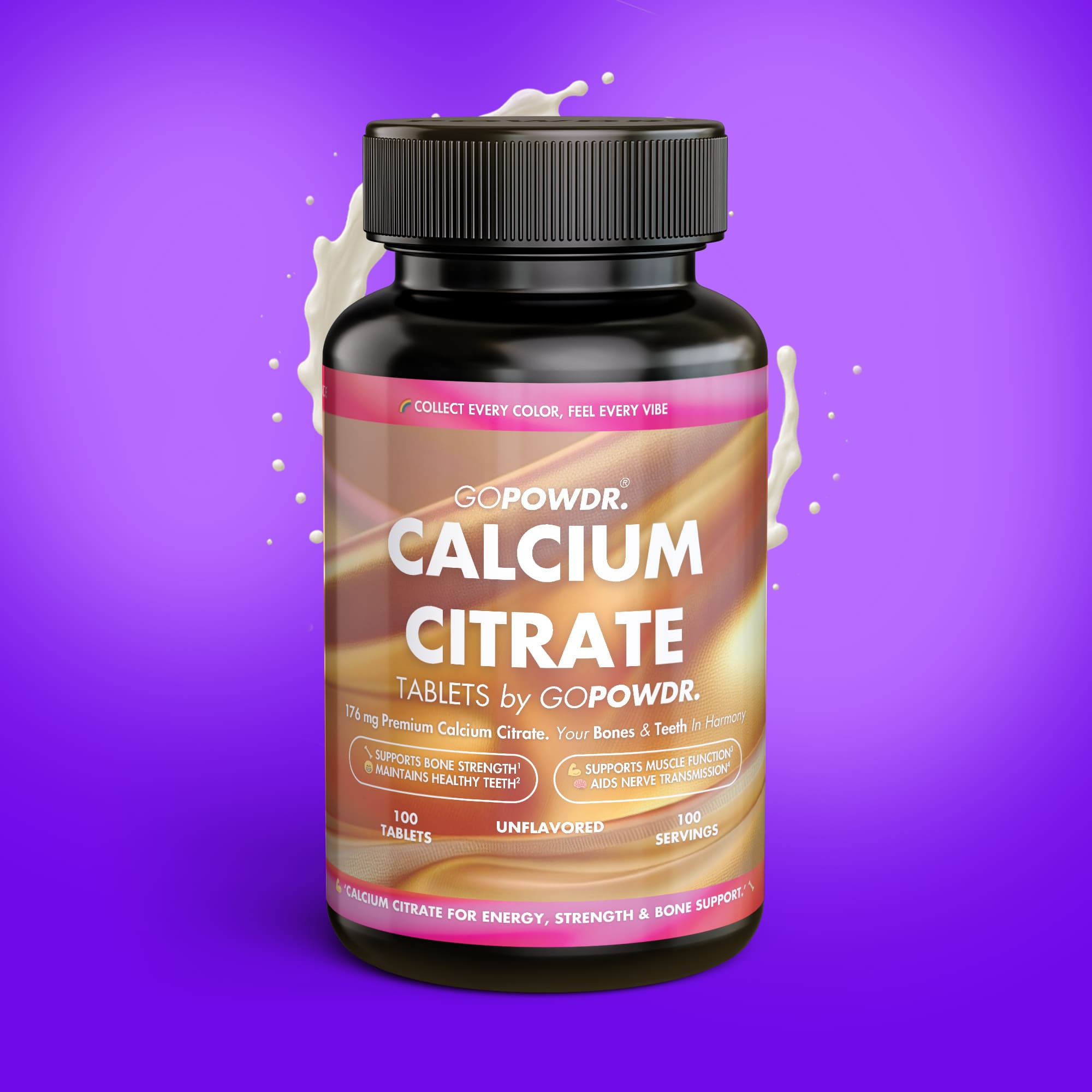 Bottle of Calcium Citrate 100 tablets