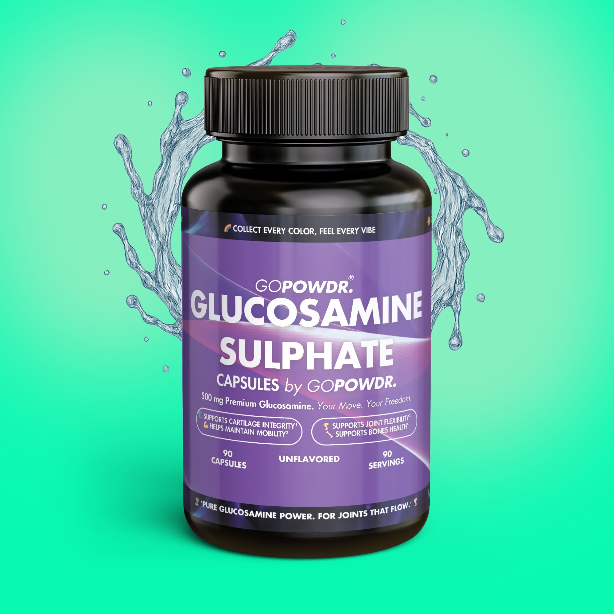 Bottle of Glucosamine Sulphate capsules
